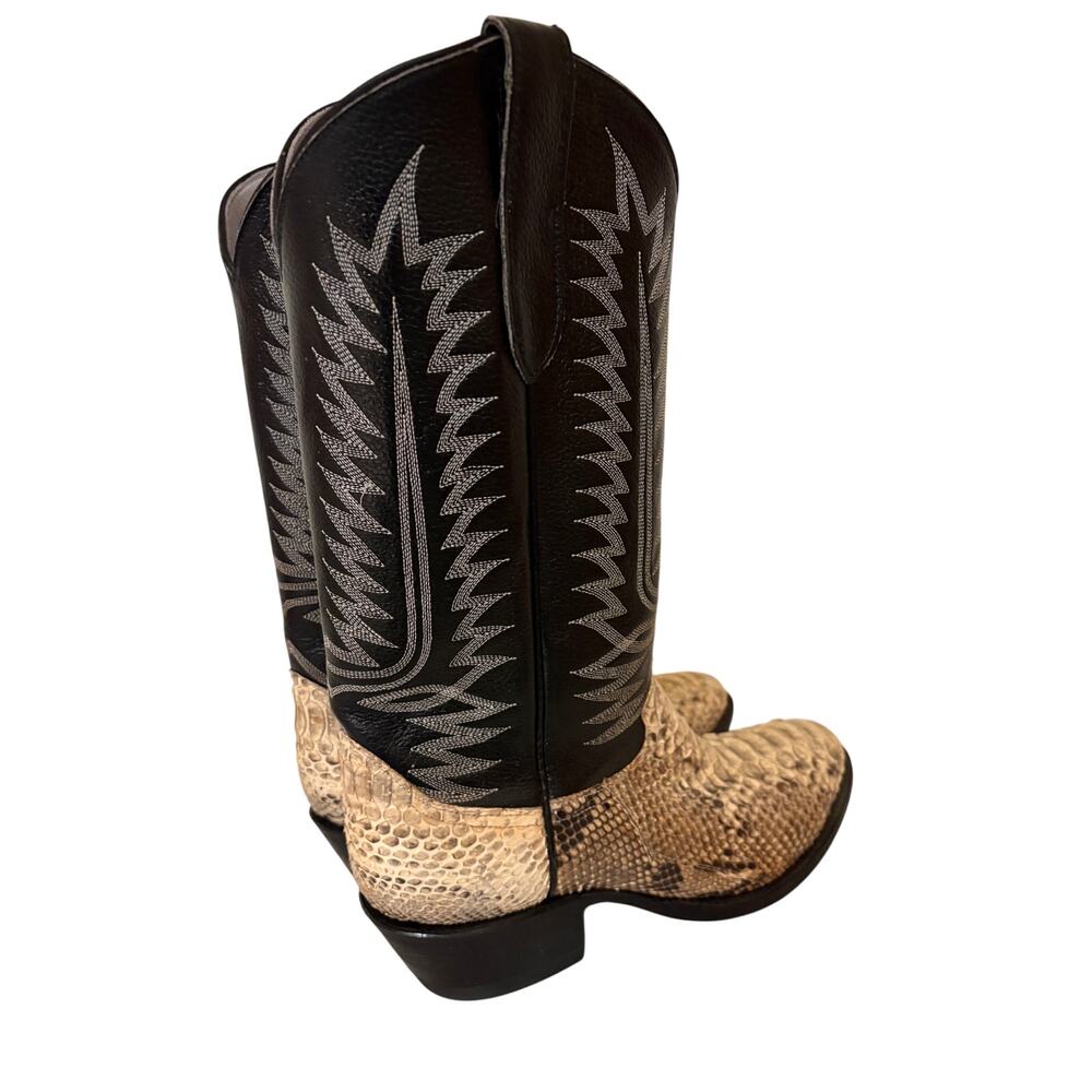 Handcrafted Mexico Size 9.5 Exotic Python Western… - image 12
